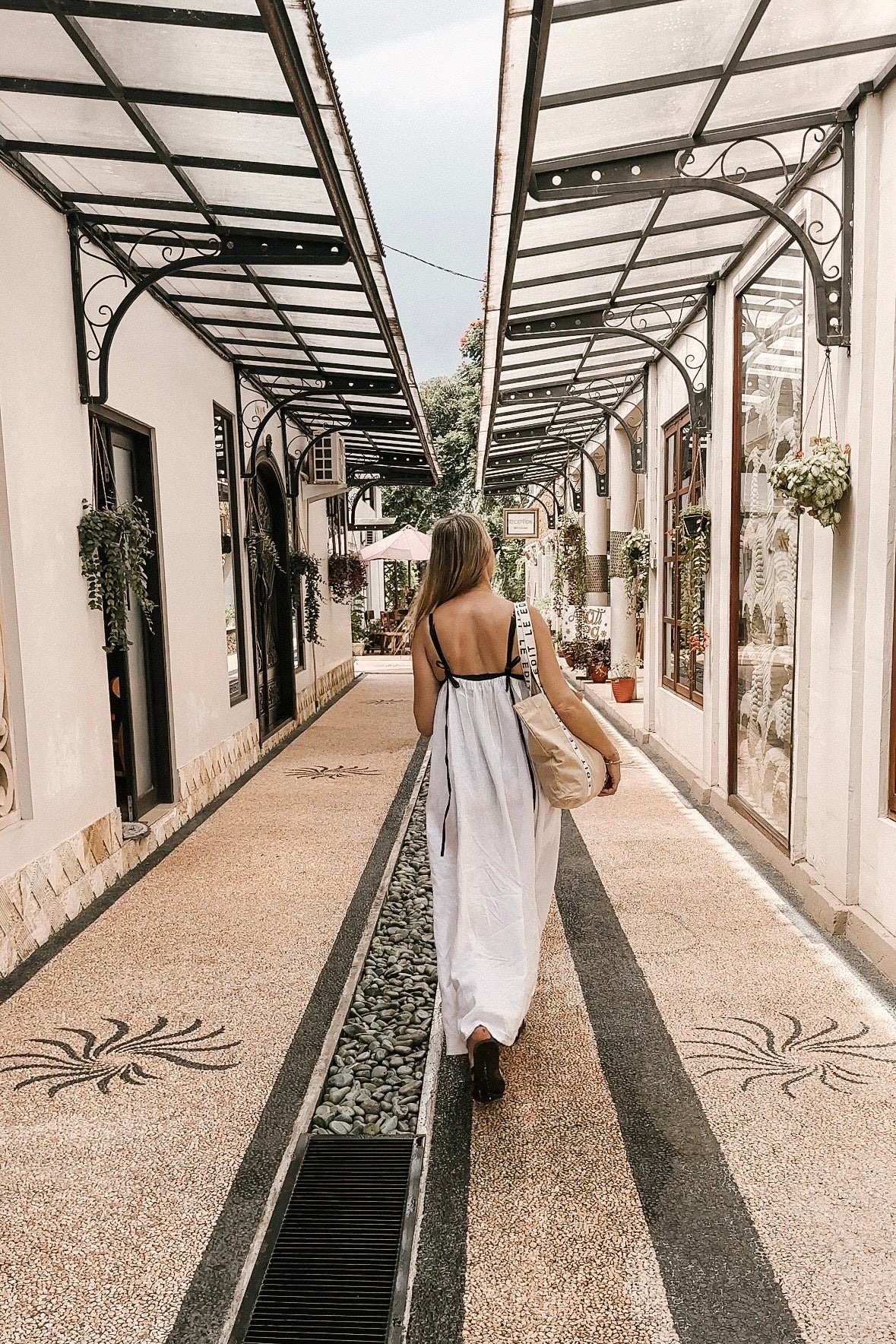 Bow Contrast Linen Dress Coconut Contrast