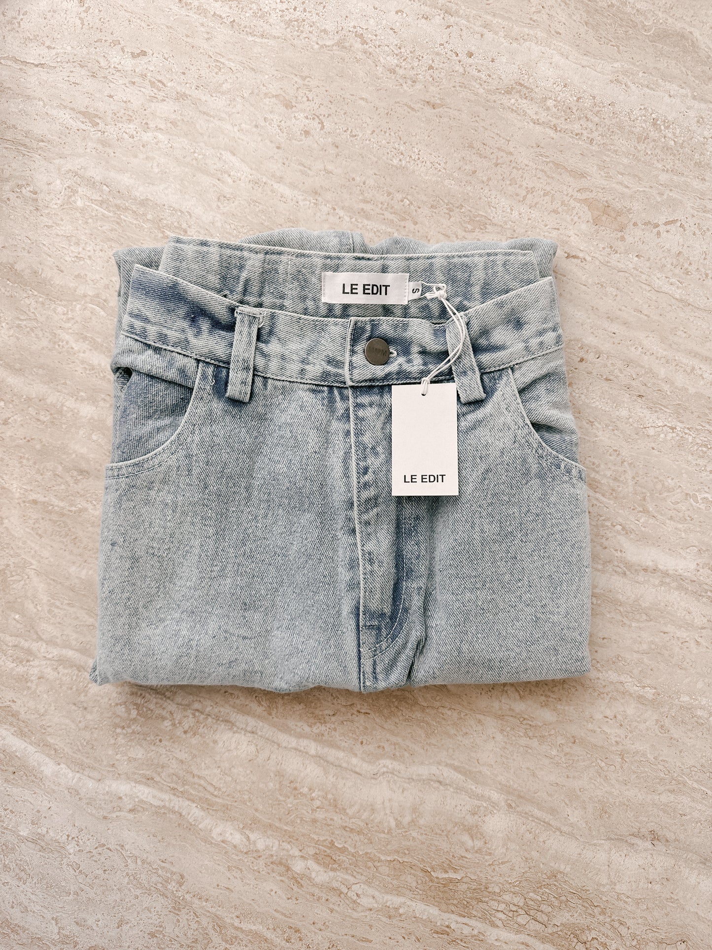 MOM Jean Shorts 2.0 Stonewashed