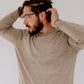 Oatmeal Mens Pure Cashmere Crew Neck Jumper