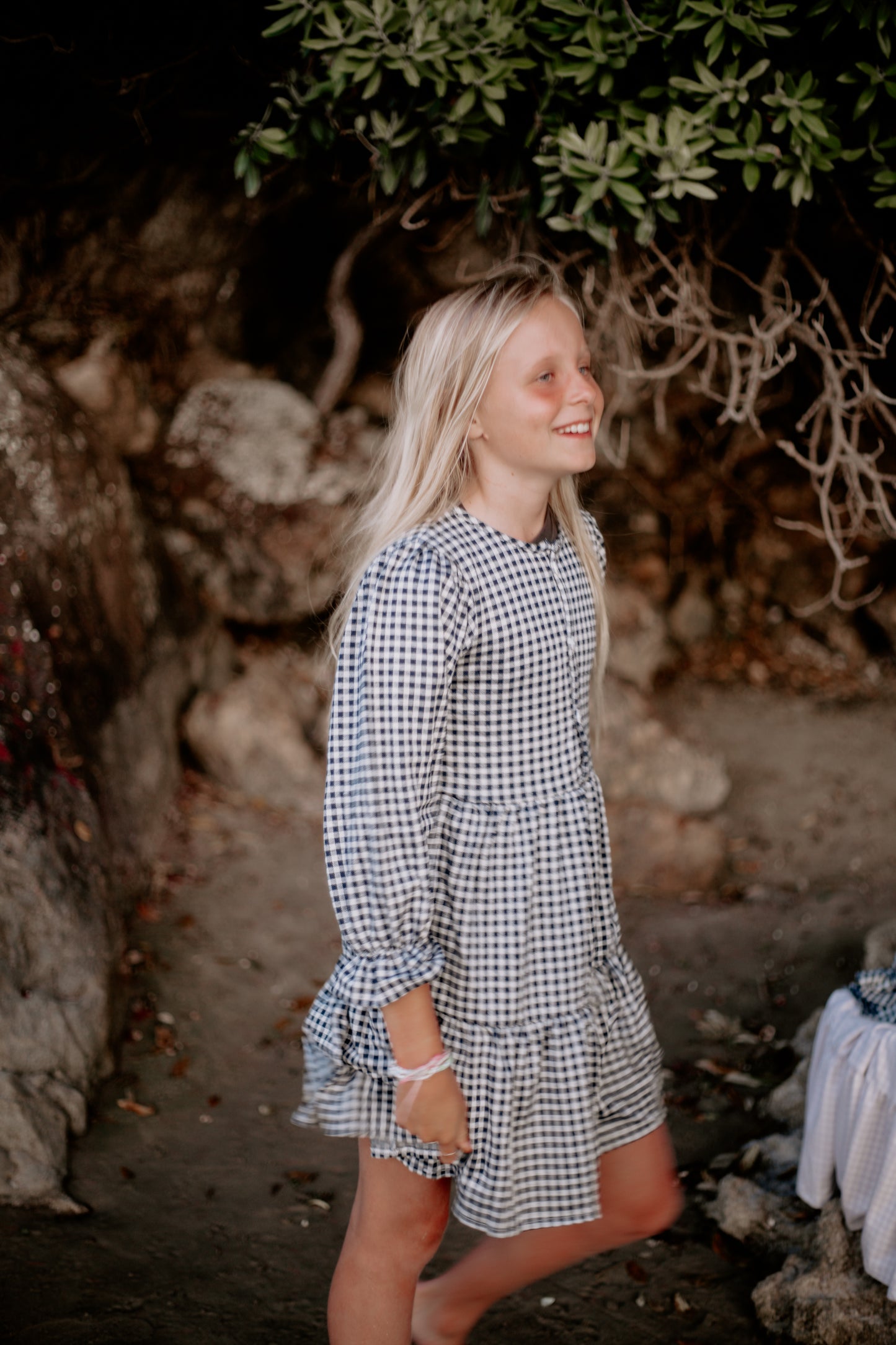 Black Gingham Girls Dress