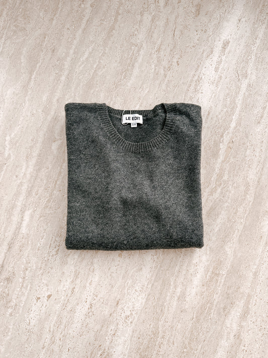 Boyfriend Pure Cashmere Crew Storm Grey