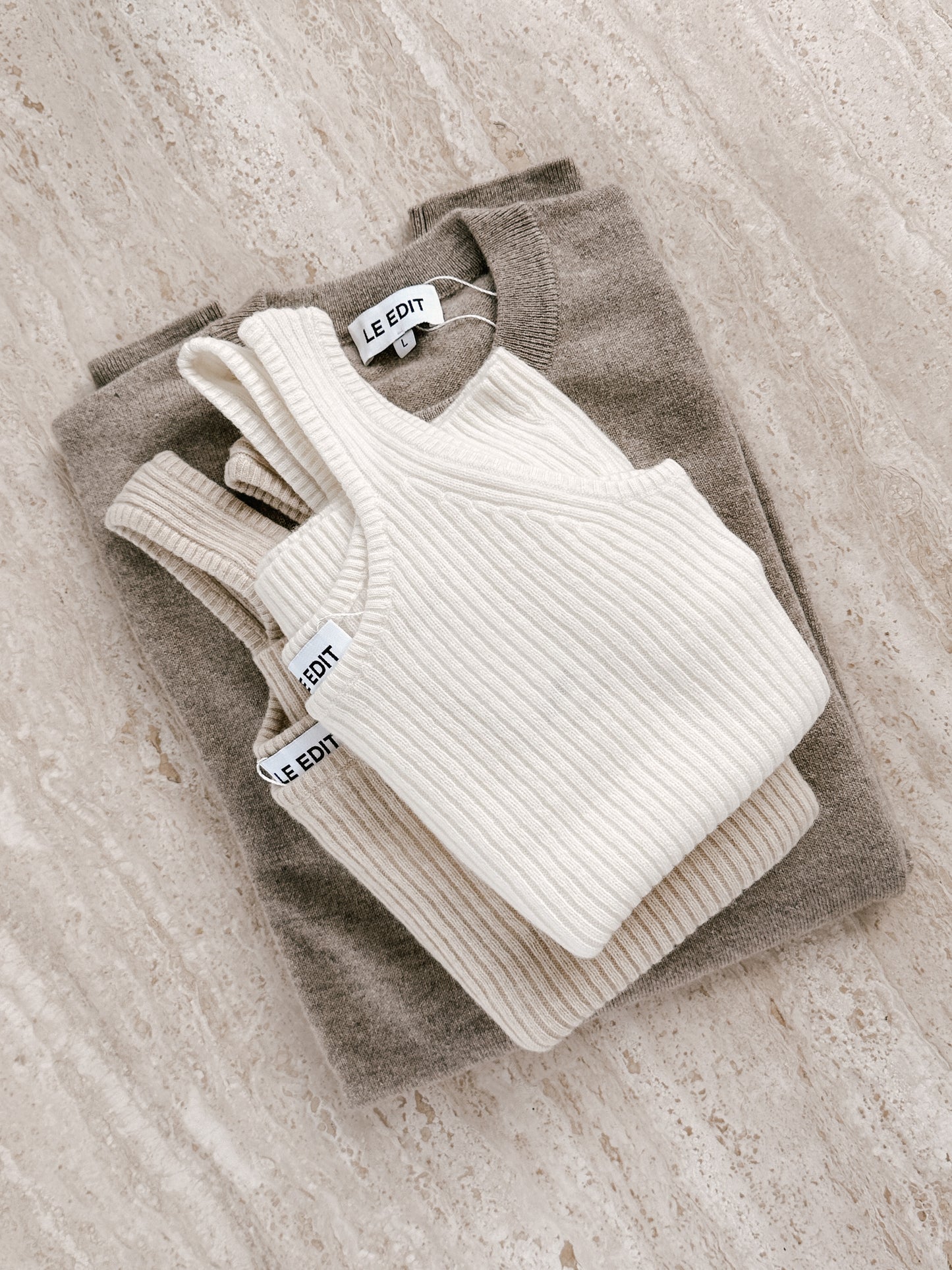 Oatmeal Pure Cashmere Crew Neck Jumper