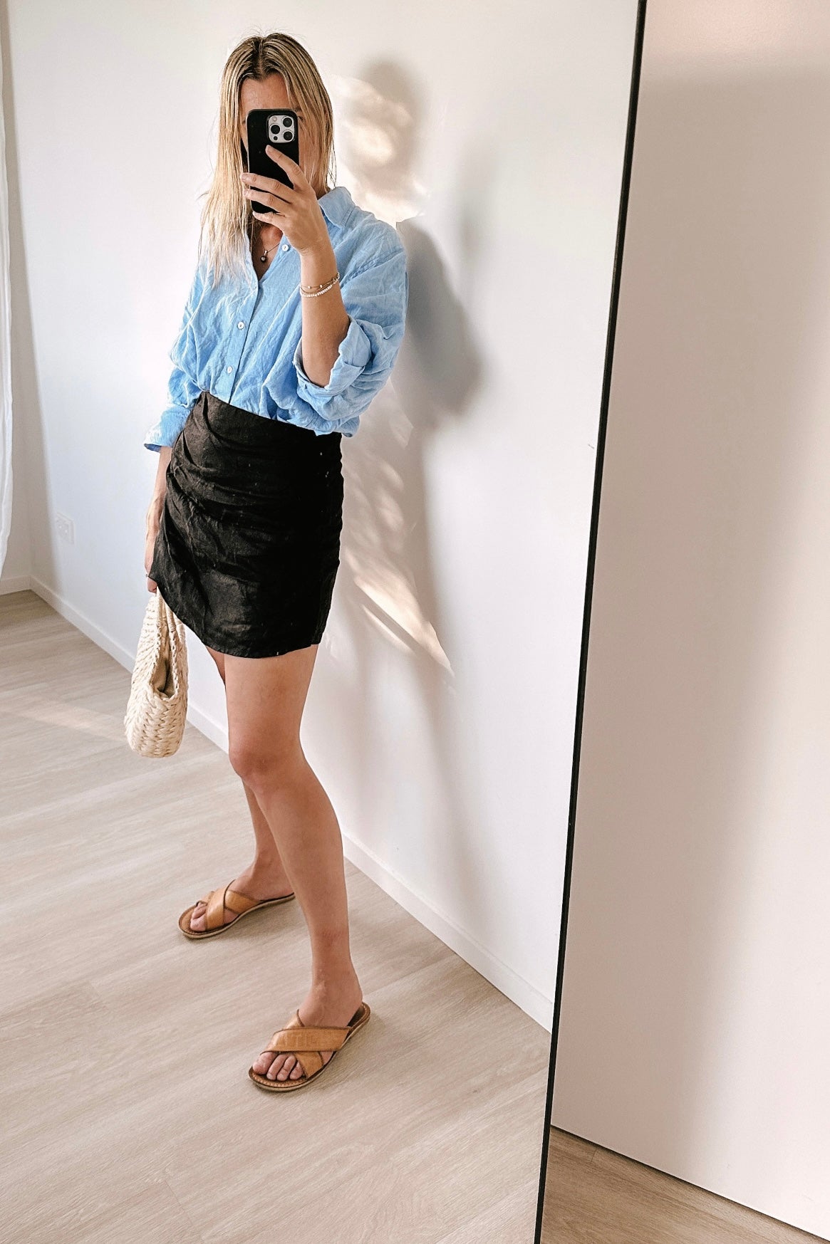 Linen Skorts Black