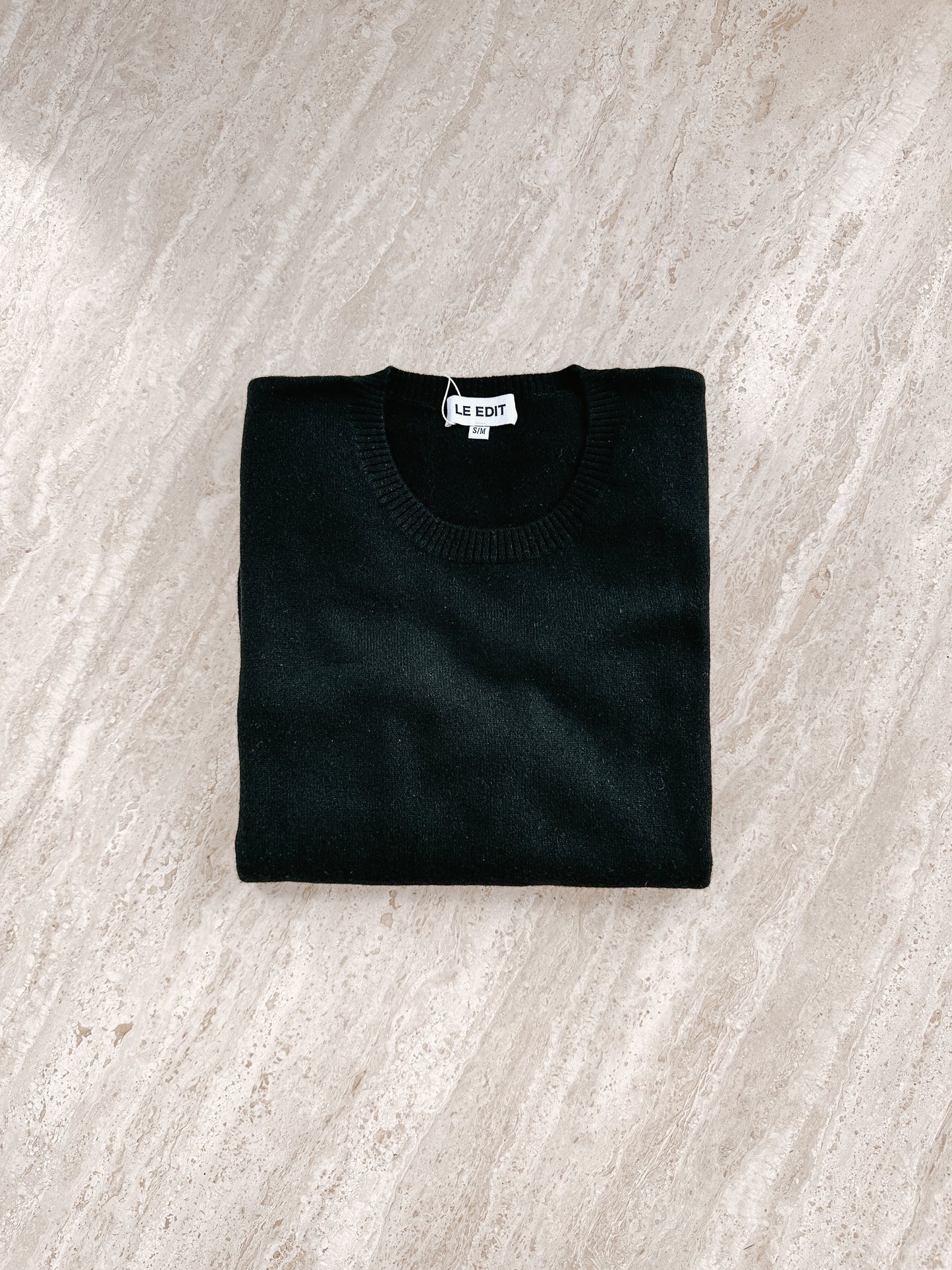 Boyfriend Pure Cashmere Crew Neck Jumper Black