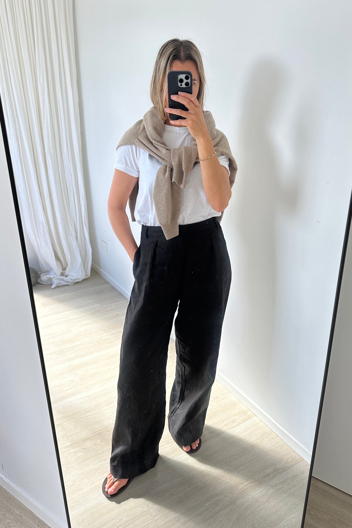 Taylor Linen Pants Black