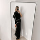 4-Way Cashmere Contrast Wrap Black & White