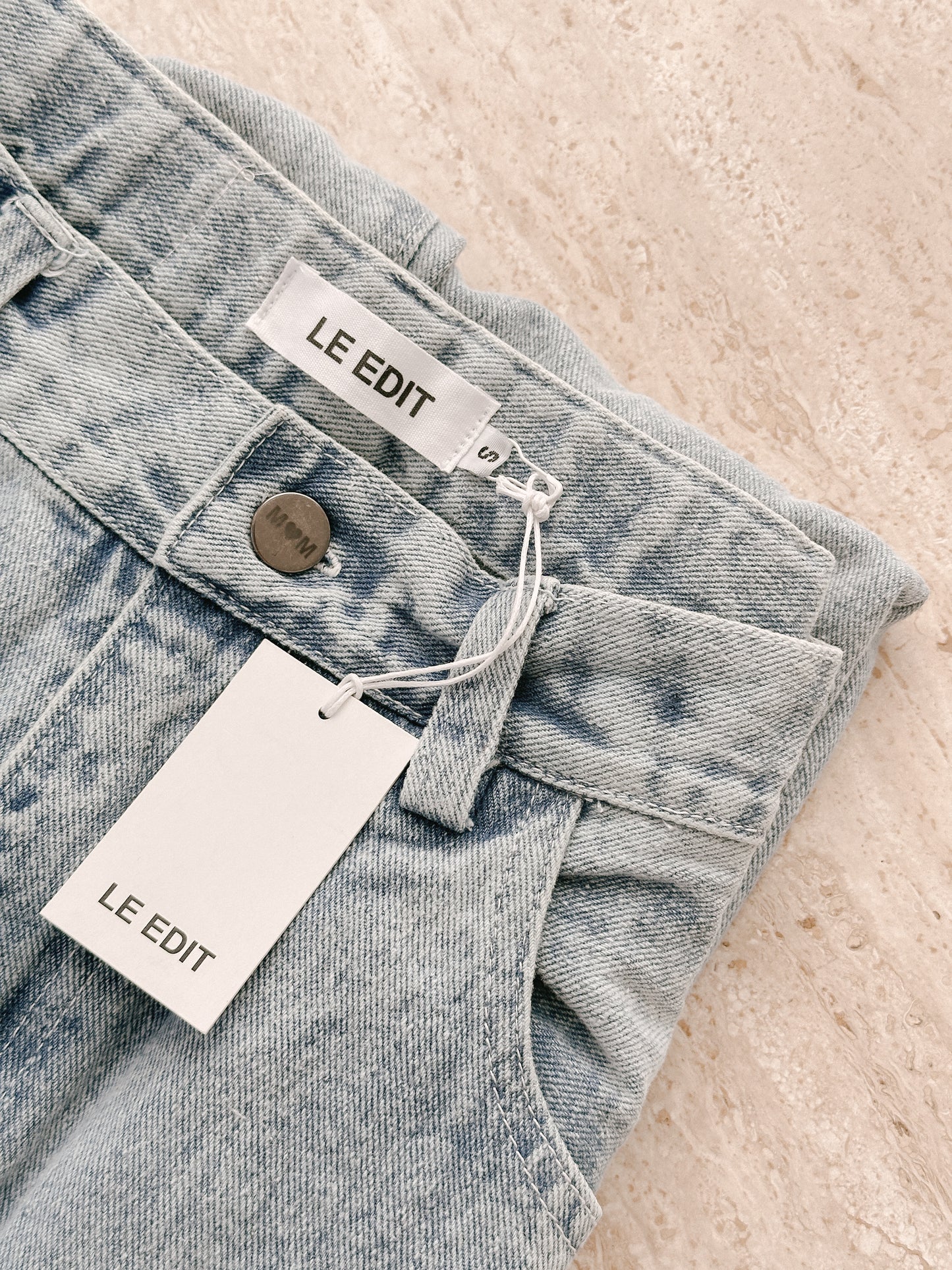 MOM Jean Shorts 2.0 Stonewashed