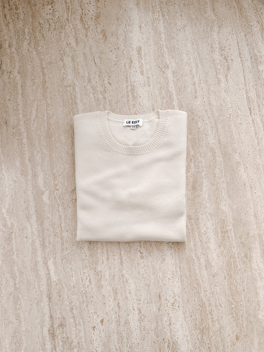 Boyfriend Cashmere Crew Coconut