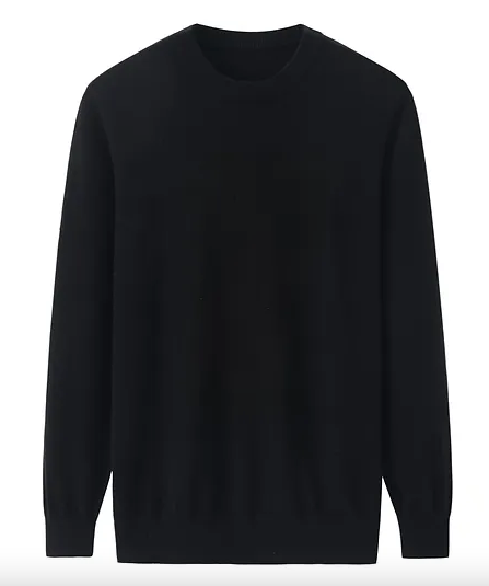 Boyfriend Pure Cashmere Crew Neck Jumper Black