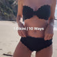 Black & White Scallop Bandeau Reversible Bikini Top